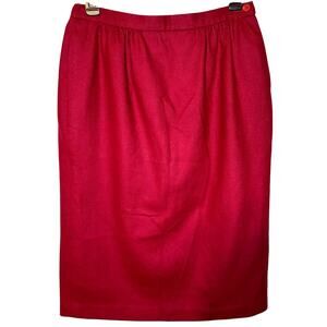 Pendleton New Virgin Wool Red Sz 10 Lined Straight Pencil Skirt USA Women Large